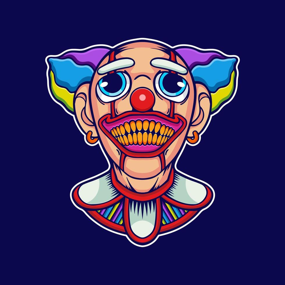 Scary clown head vector