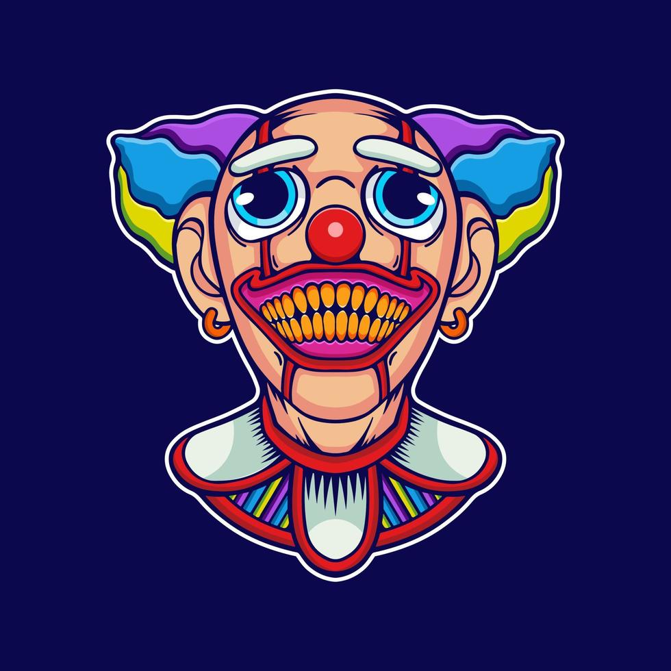 de miedo payaso cabeza vector