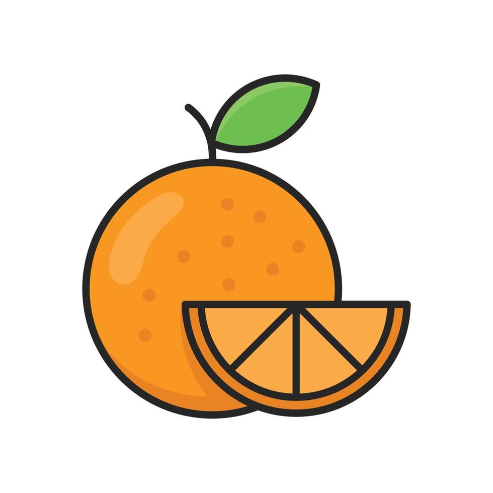 orange fruit icon vector minimalist design template