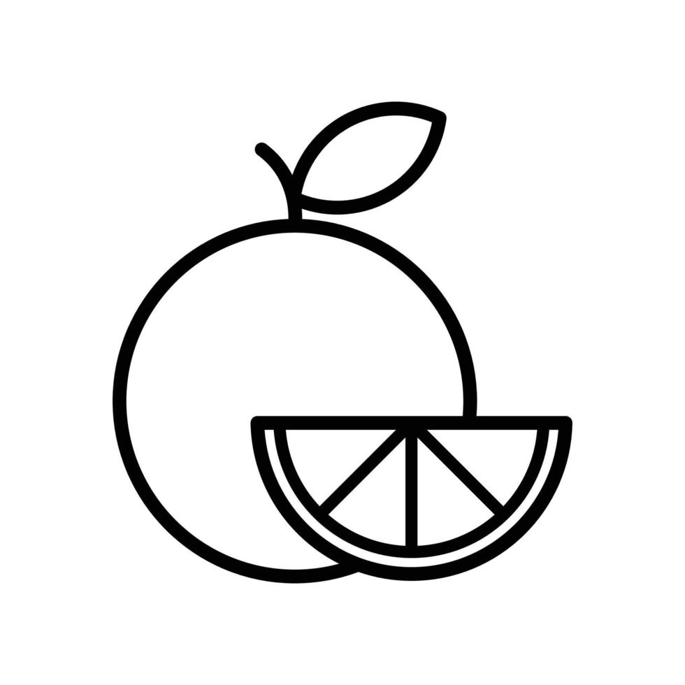 orange fruit icon vector minimalist design template