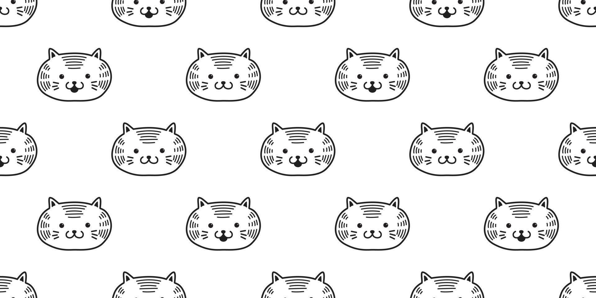 cat seamless pattern kitten vector head icon isolated wallpaper background