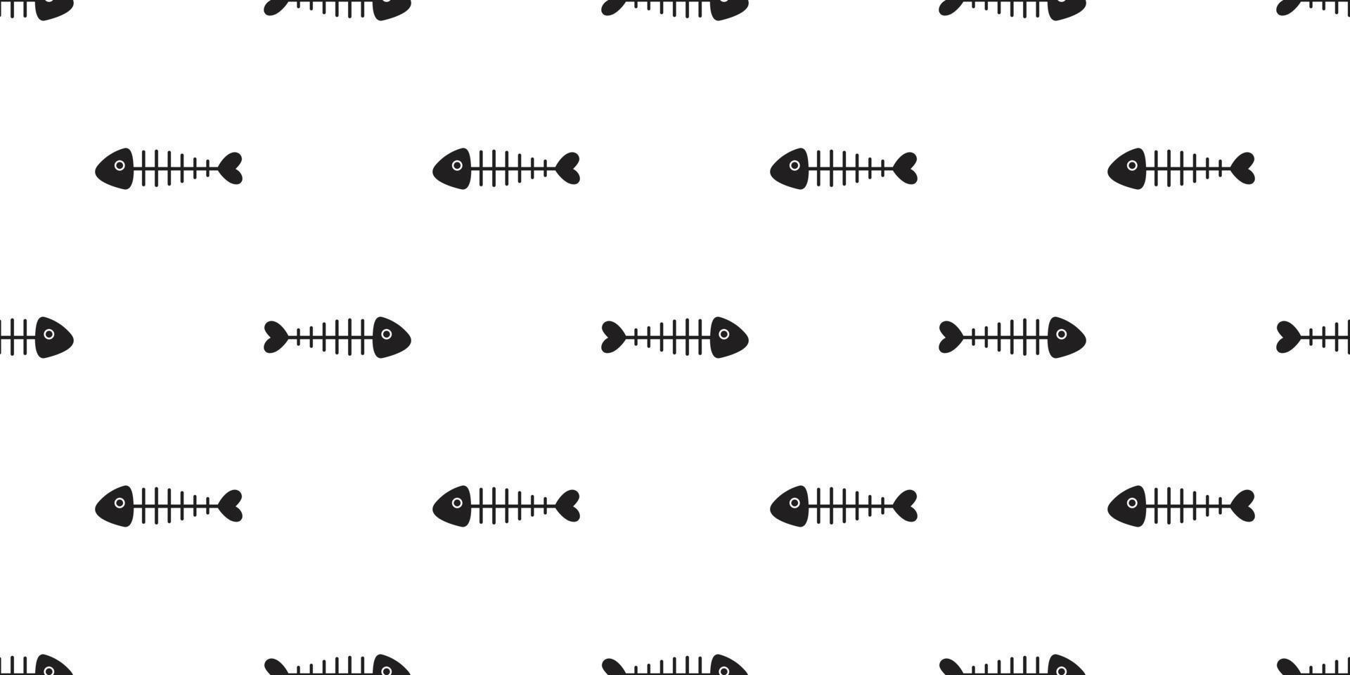 fish bone seamless pattern vector shark fin isolated wallpaper background