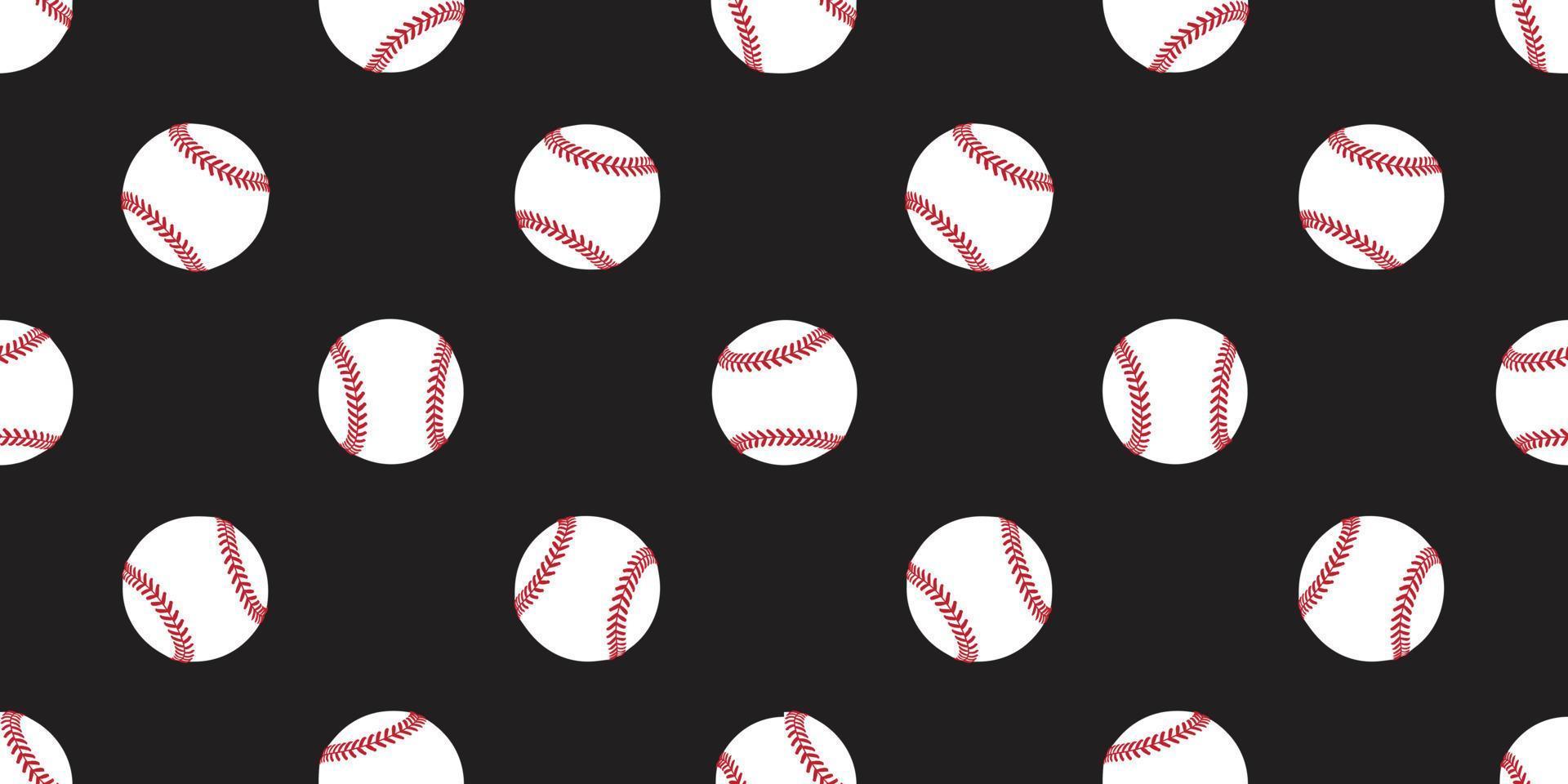 Baseball seamless pattern softball vector isolated illustration wallpaper background icon black