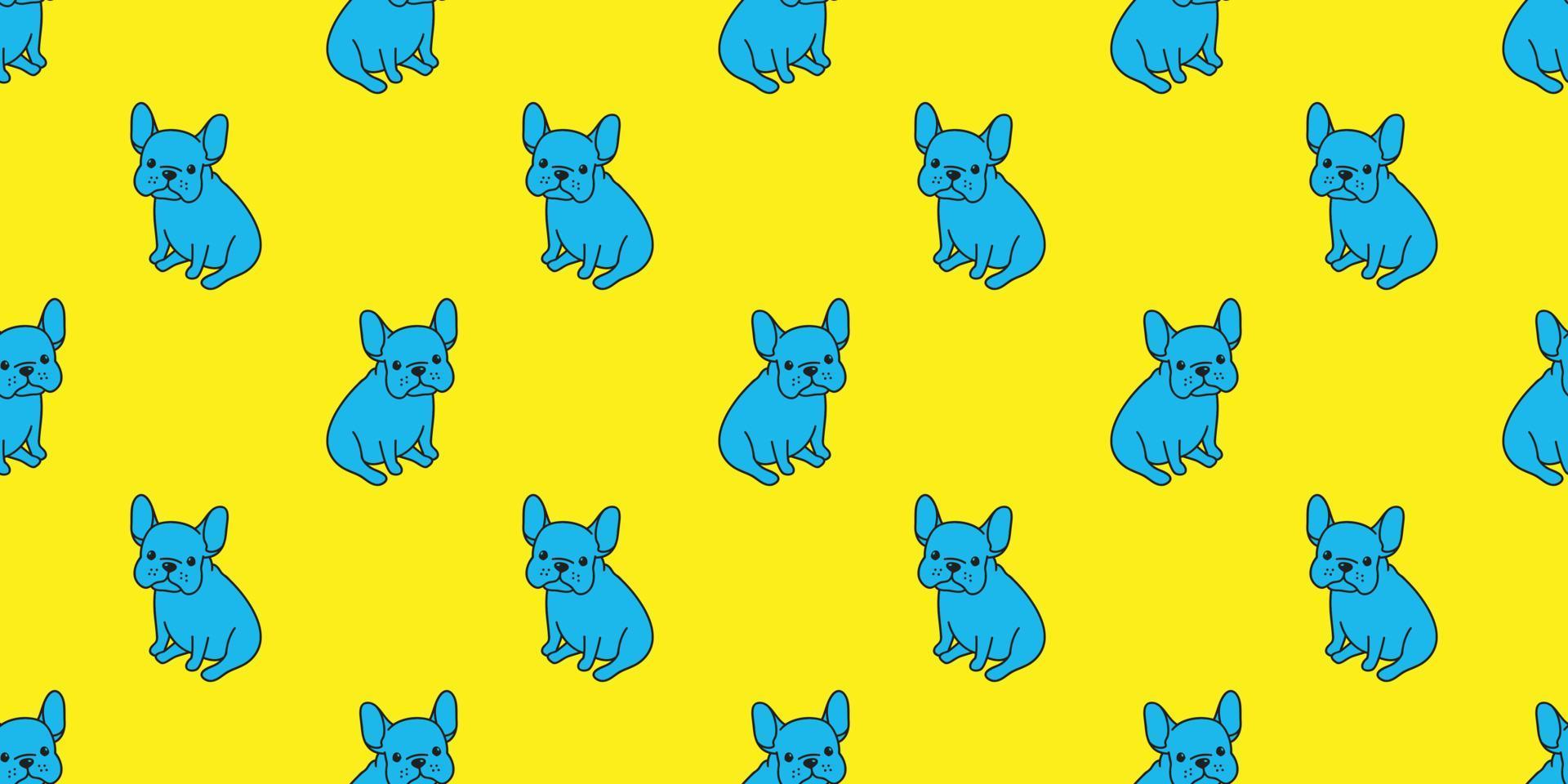 dog seamless vector french bulldog pattern pug sit isolated wallpaper background blue yellow pop art