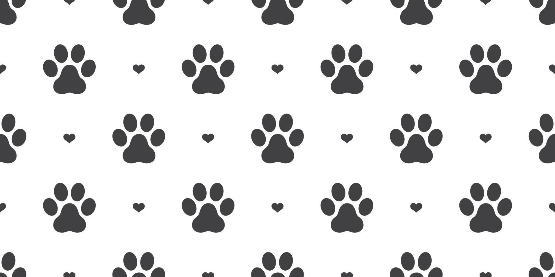 Dog Paw Seamless pattern vector heart valentine isolated Cat Paw puppy kitten wallpaper background