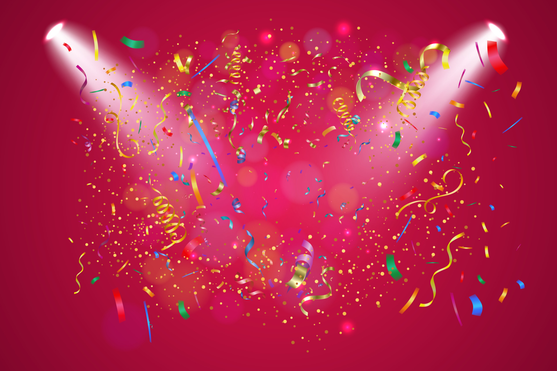 Realistic colorful confetti transparent background for festive events ...