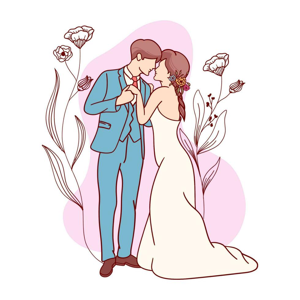 wedding couple illustration vector