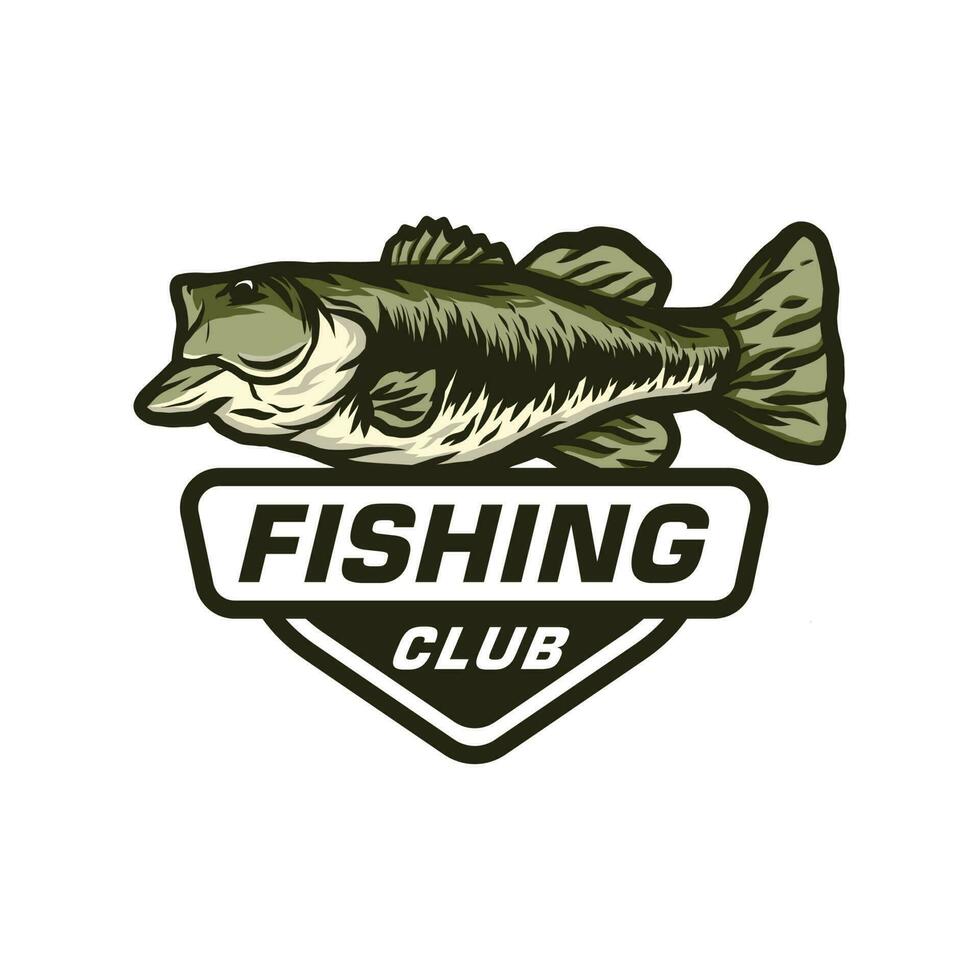 fishing bass logo vector