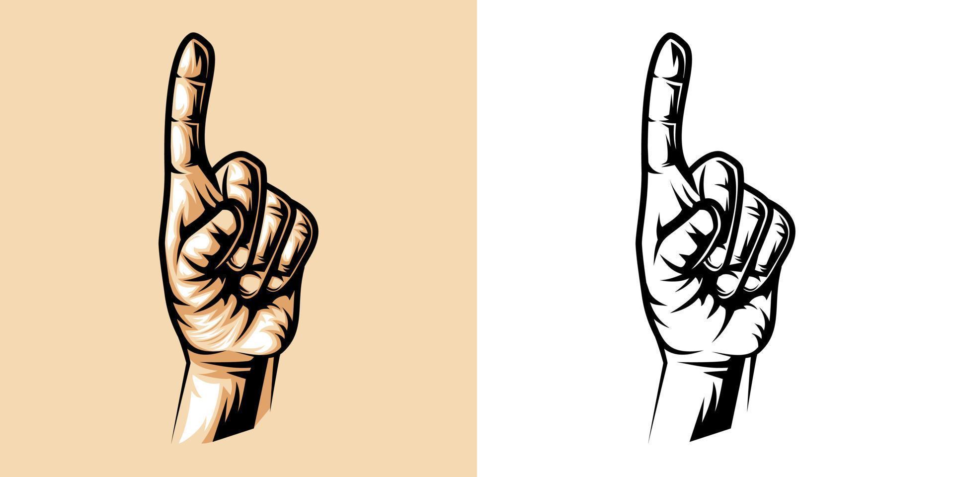 hand point up vector