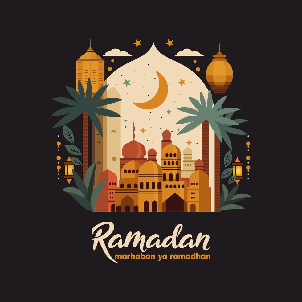 ramadan kareem vector flat design