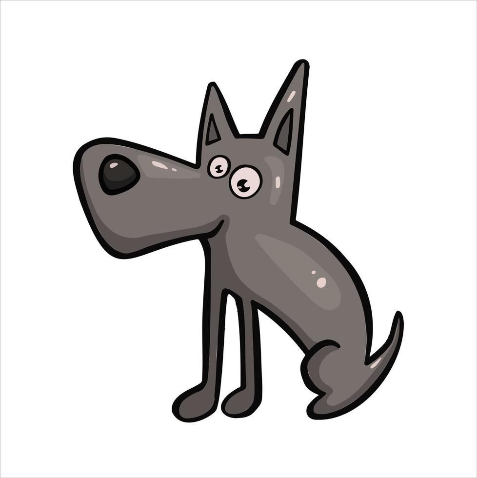 dibujos animados de colores gris lobo vector