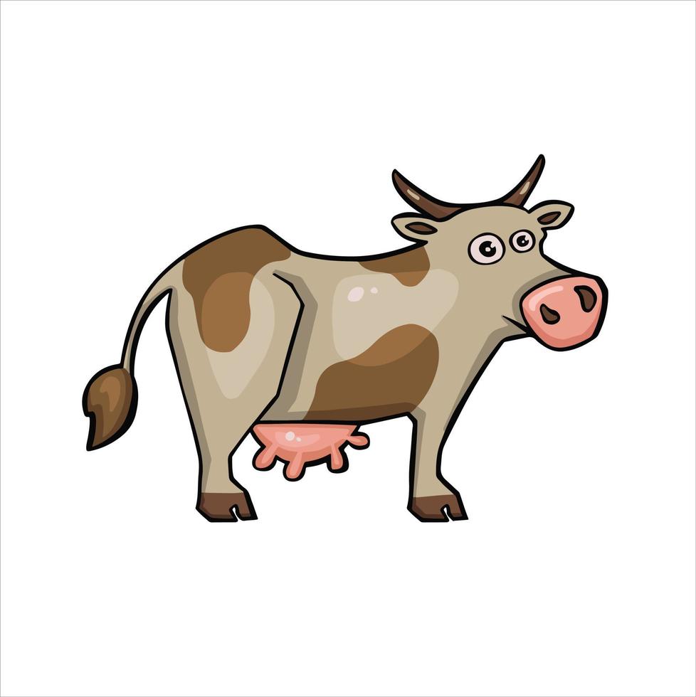 cartoon colored cow, heifer vector