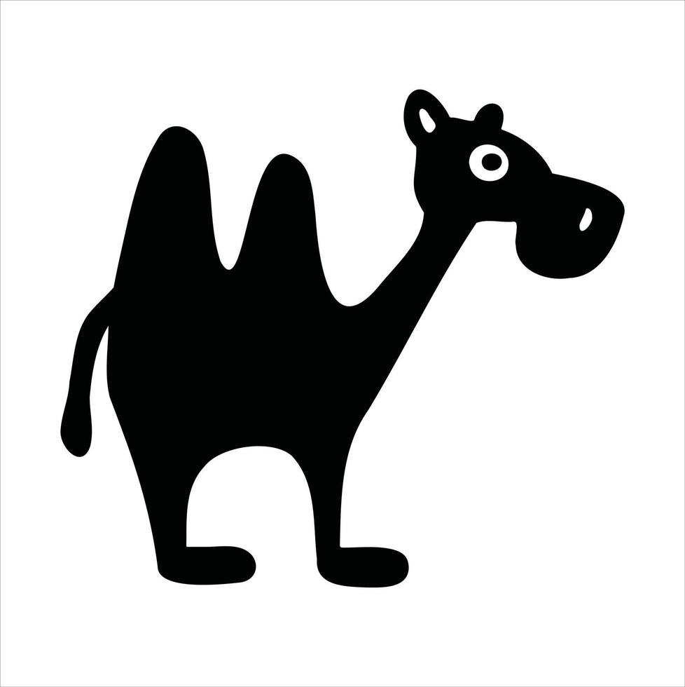 silhouette animal cartoon camel vector illustration