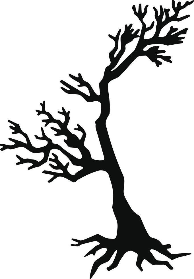 árbol silueta sin hojas, mano dibujado ilustración vector