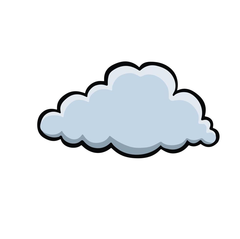 Cloud color isolated, cloud line, vector