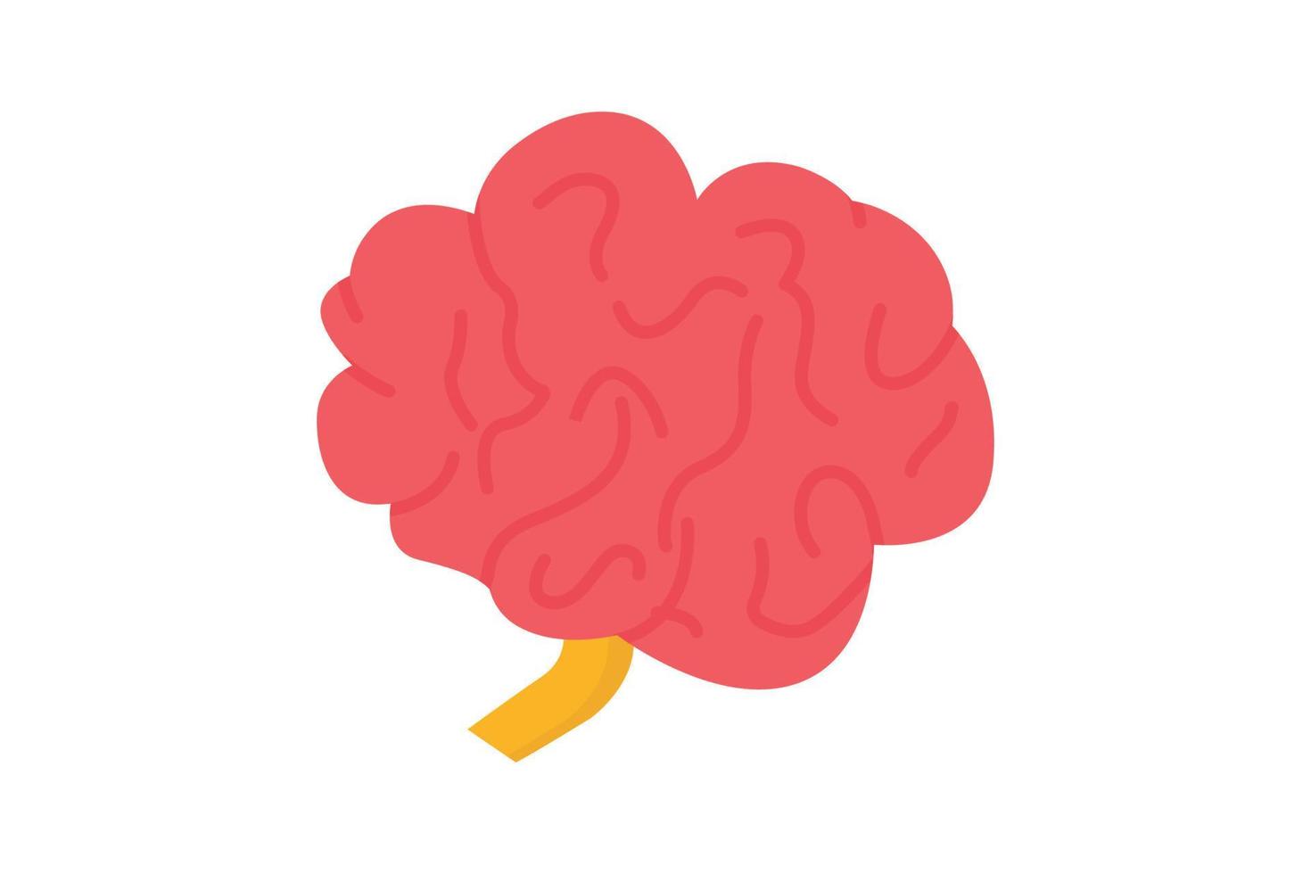 Brain icon illustration. icon related to human organ. Flat icon style. Simple vector design editable