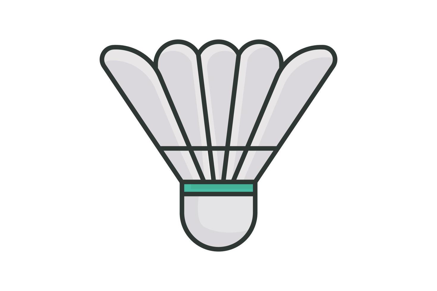 Shuttlecock icon illustration. icon related to badminton, sport. Flat line icon style, lineal color. Simple vector design editable