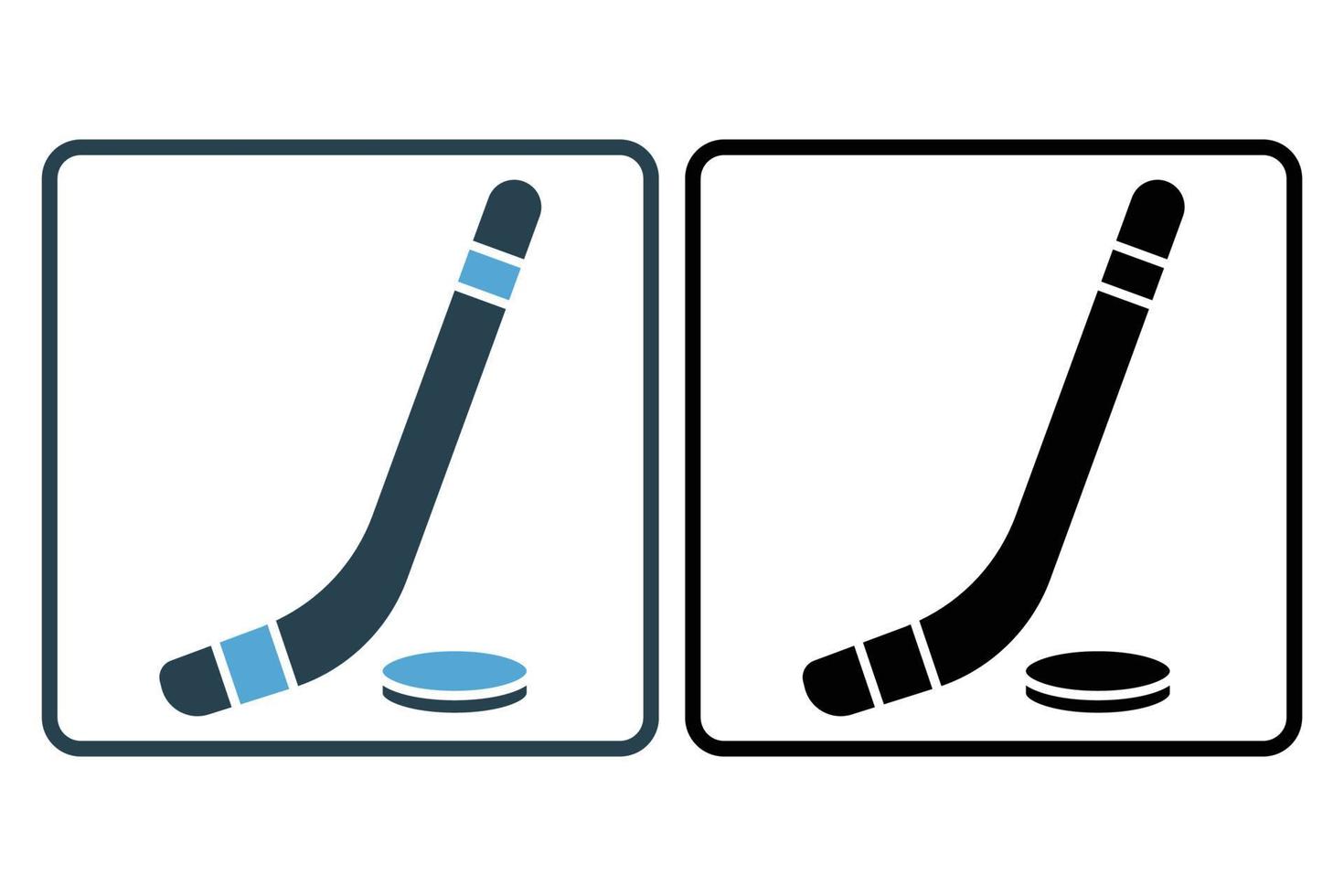 Hockey icon illustration. icon related to sport. Solid icon style. Simple vector design editable