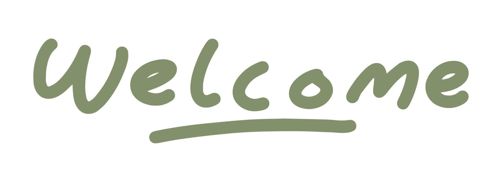 welcome hand writing design element vector