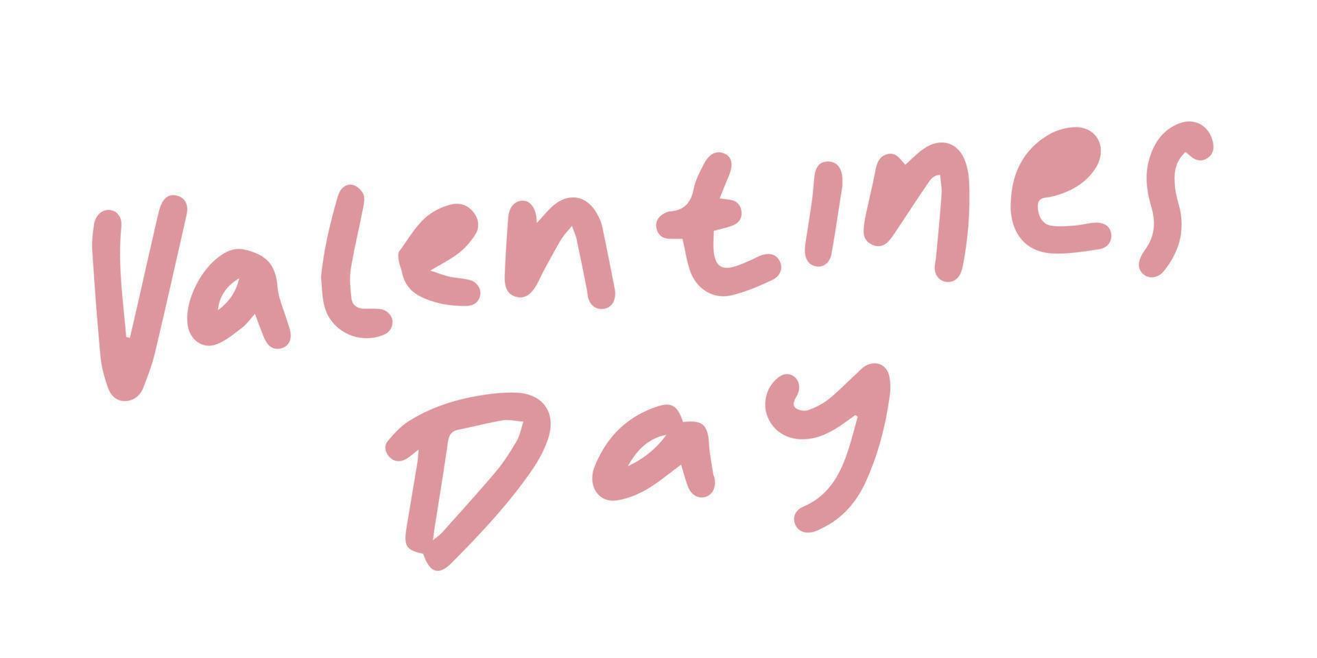 Valentines day hand lettering text illustration vector