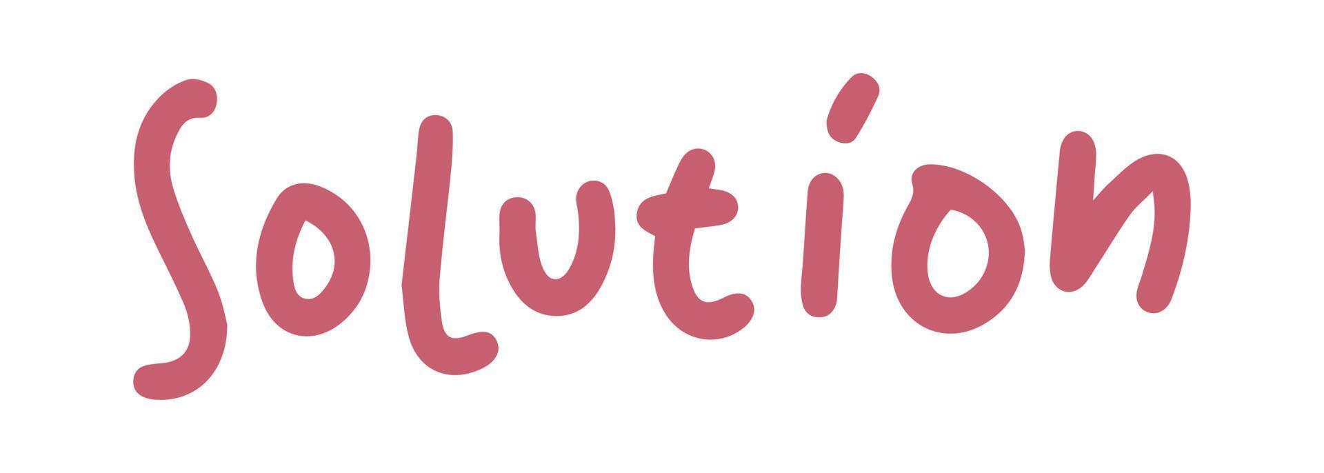 solution in pink word handwritten for element vector