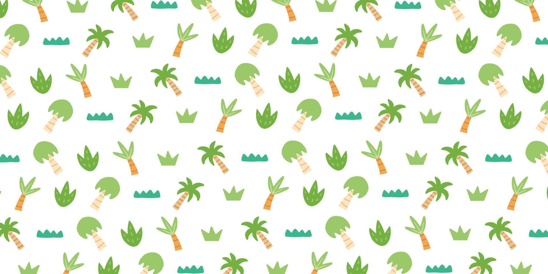 Palm and grass pattern for background design vector