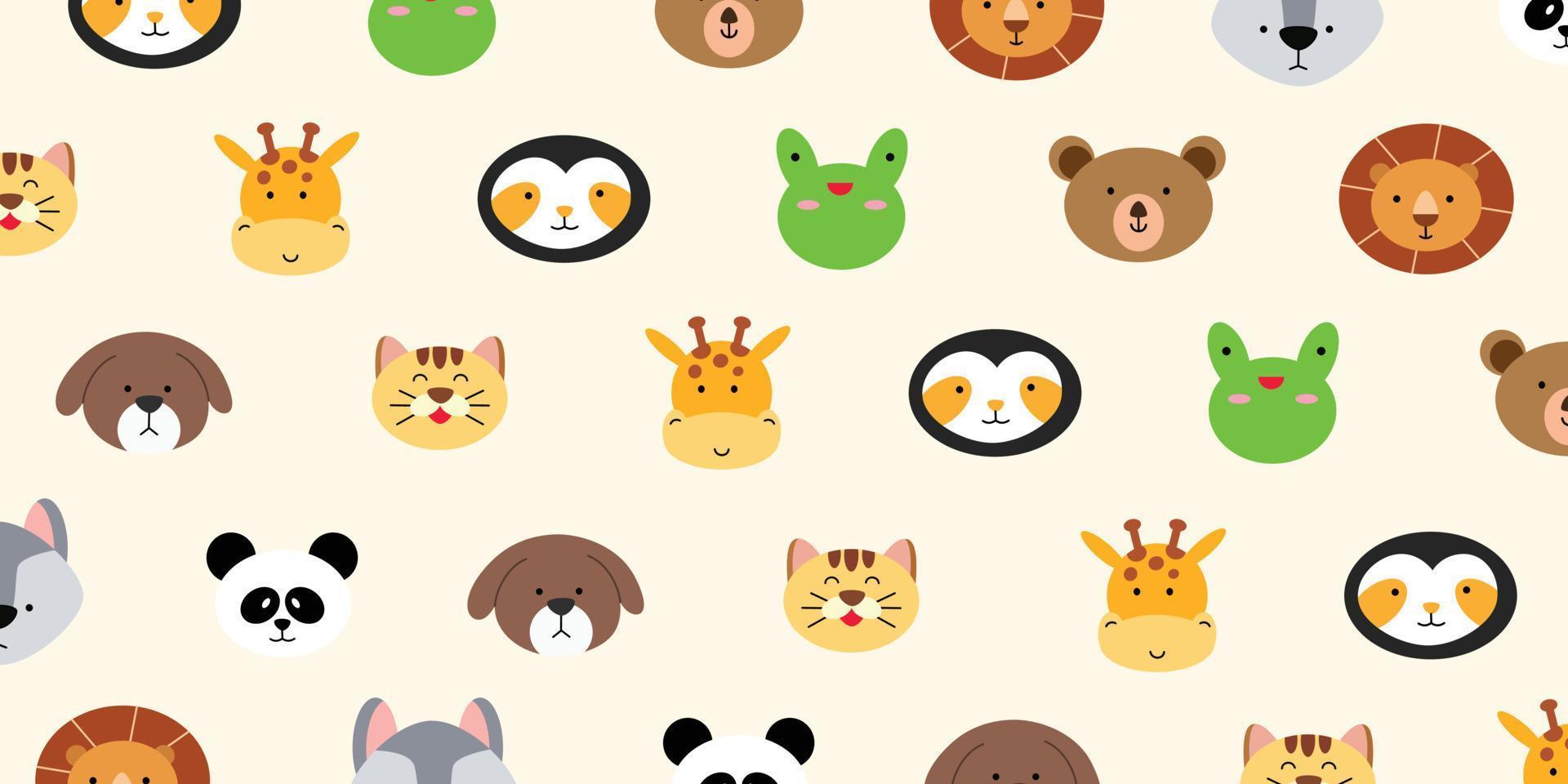 cute animal pattern design for wallpaper and background vector