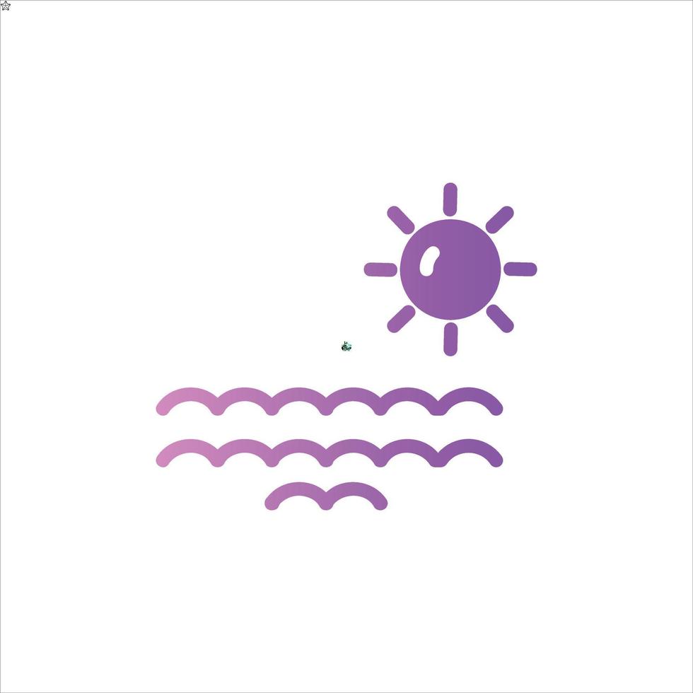 beach sunset icon with isolated vektor and transparent background vector