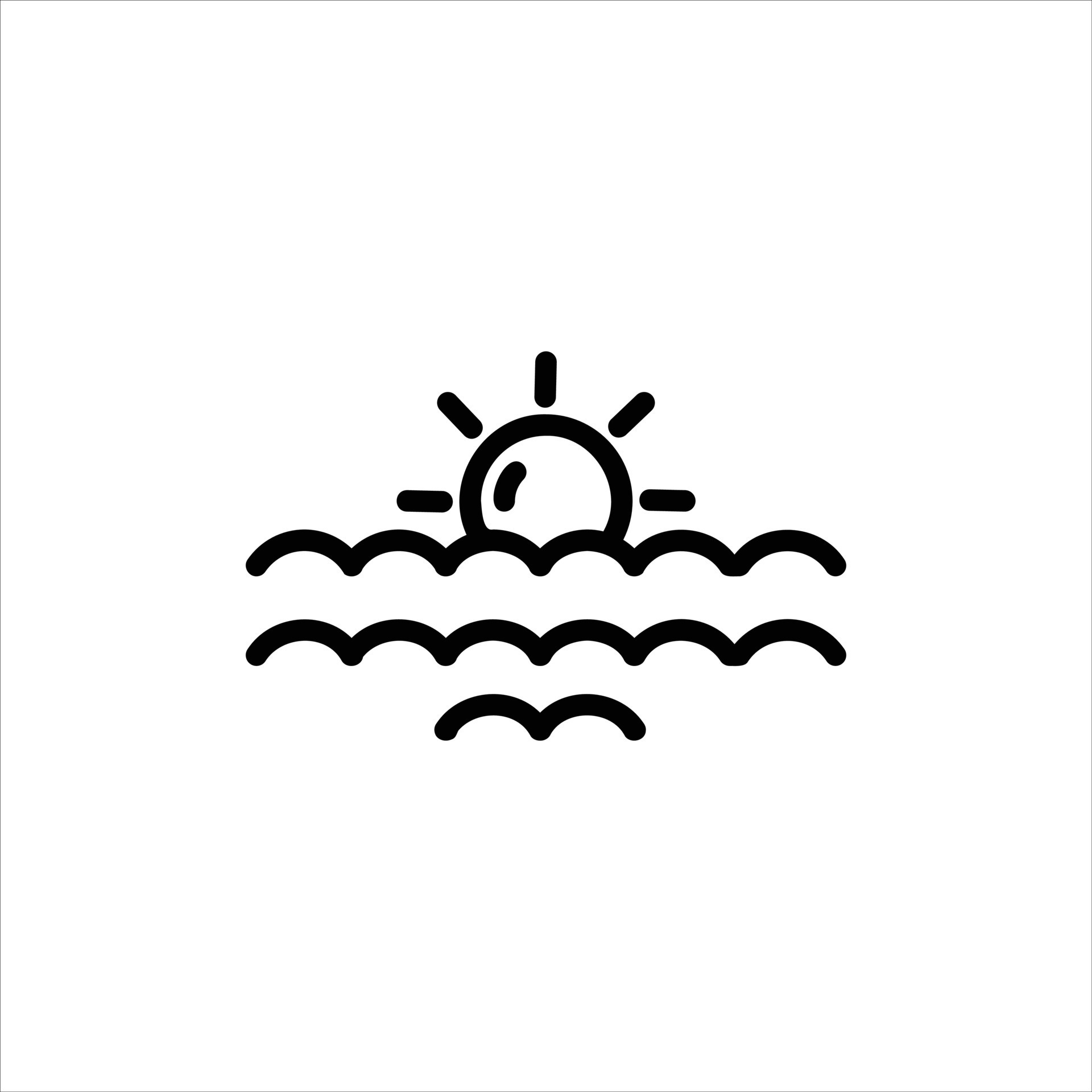 sun holidays icon with isolated vektor and transparent background