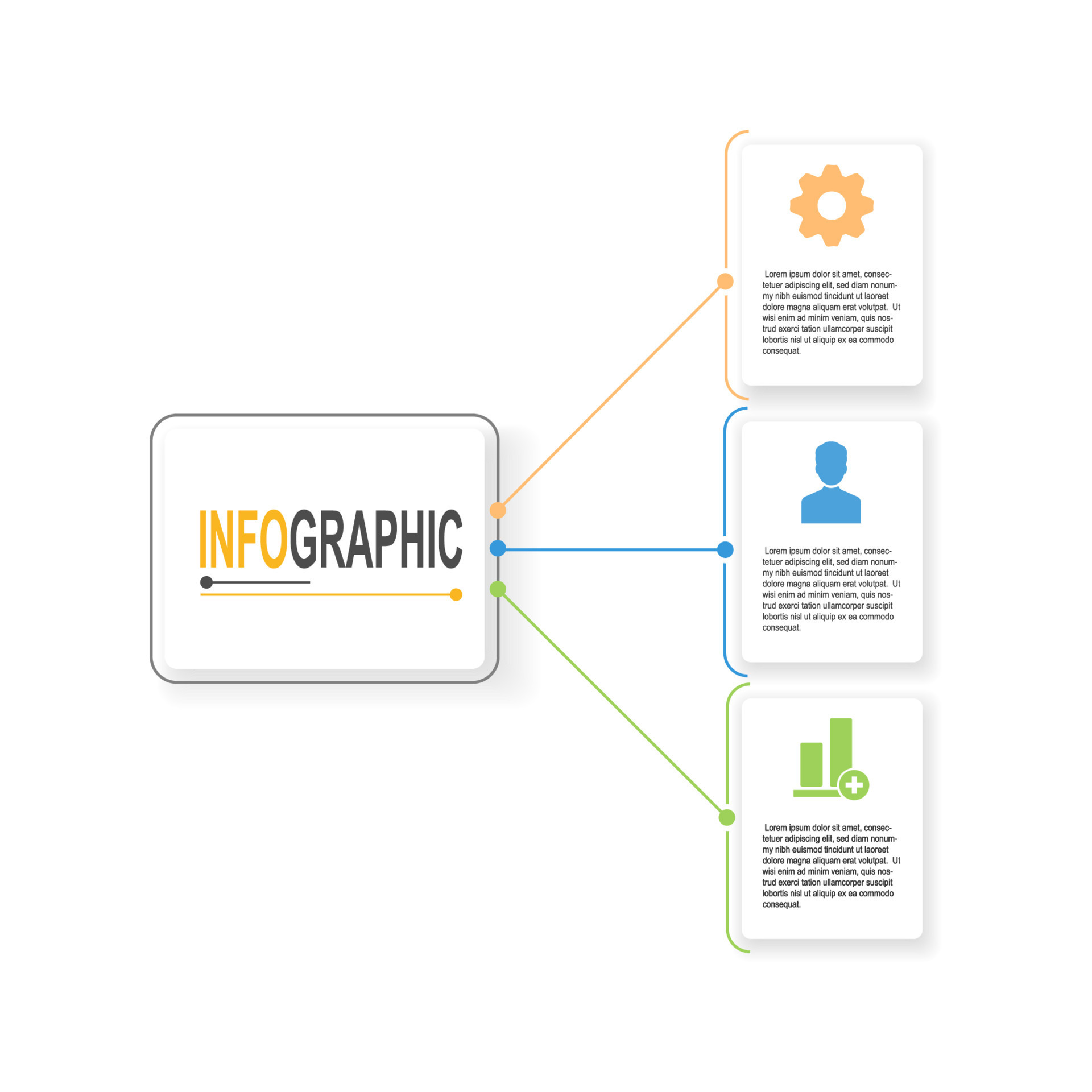 3 steps Rectangle Infographic template business data illustration ...