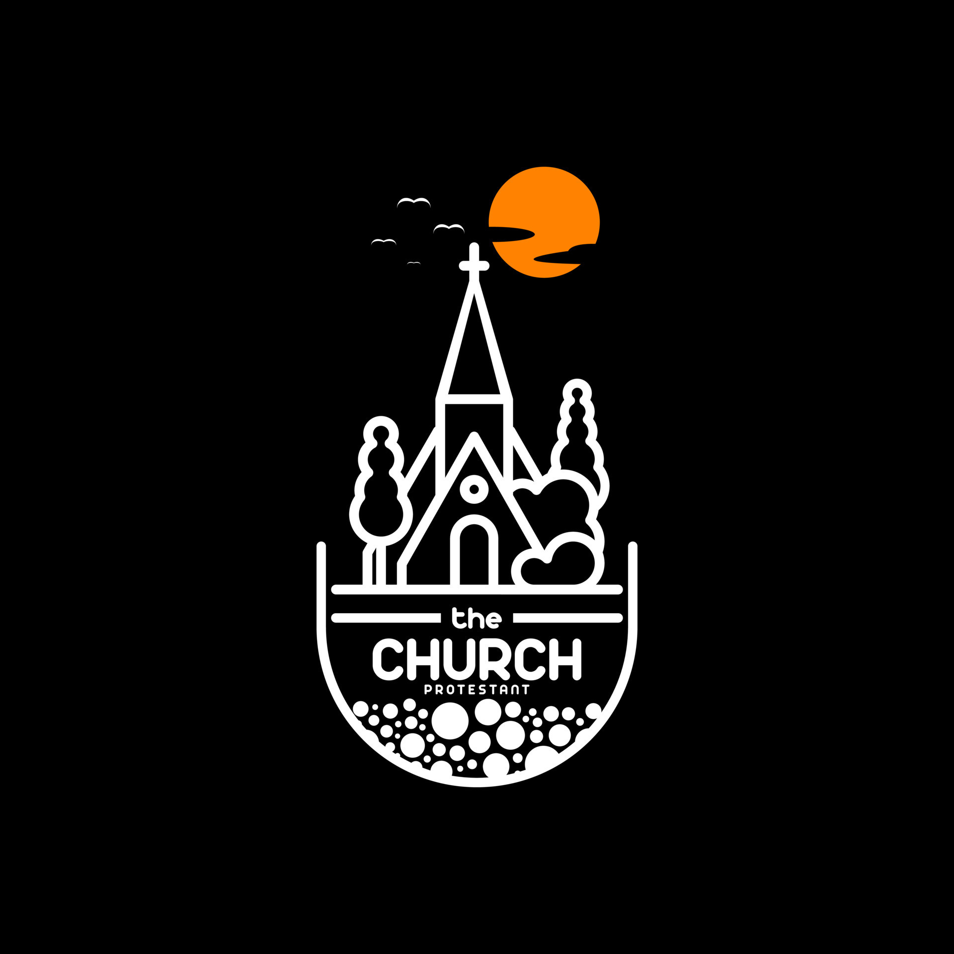 Protestant church logo 21769839 Vector Art at Vecteezy