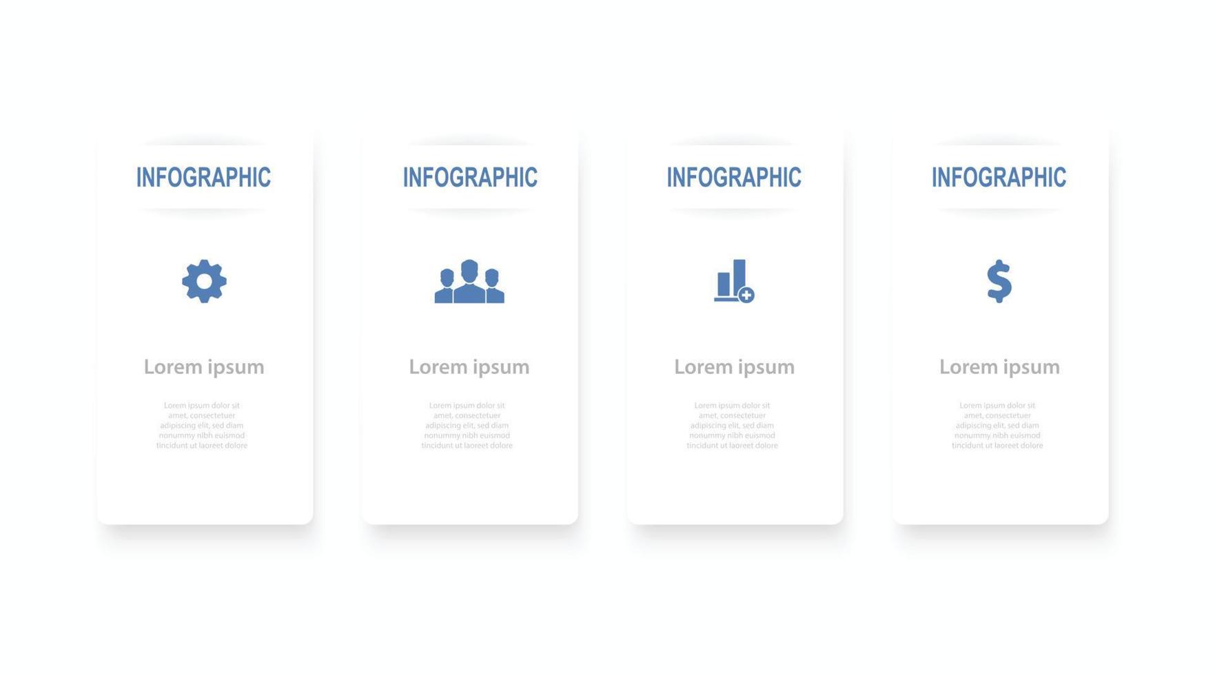 Infographic 4 steps Rectangle template business data info chart illustration vector