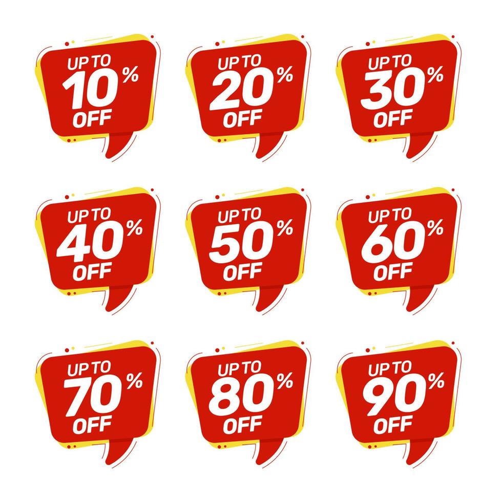 Set of Discount offer price label vector
