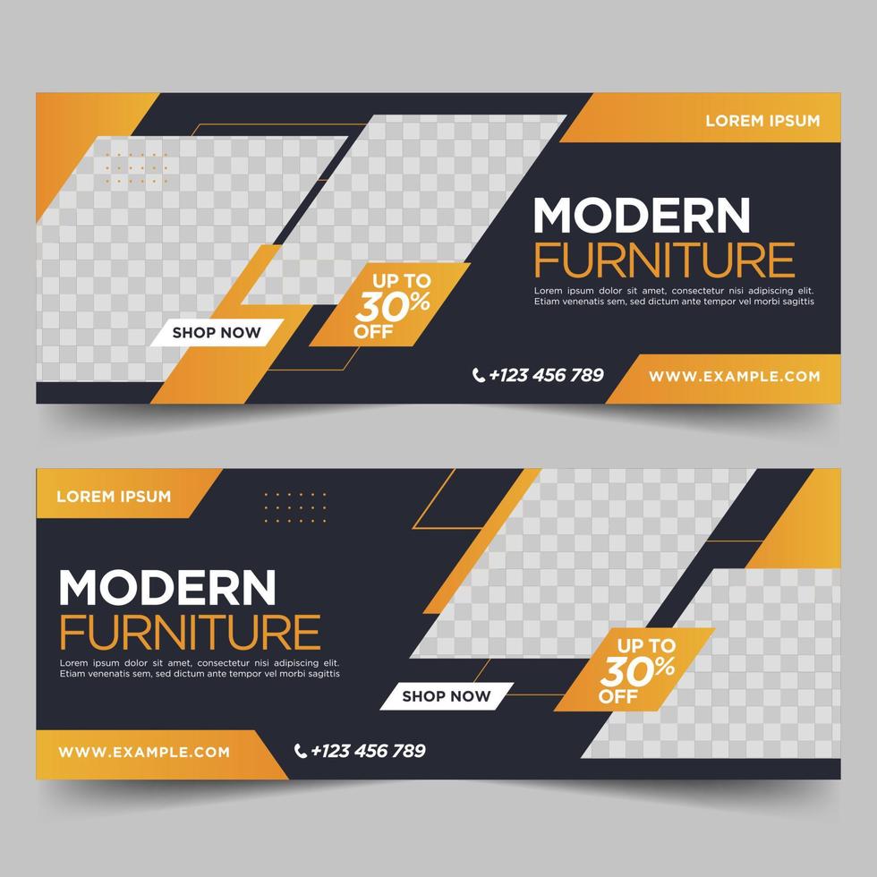 Furniture sale banner design template vector