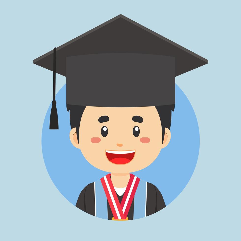 avatar de un graduación personaje vector