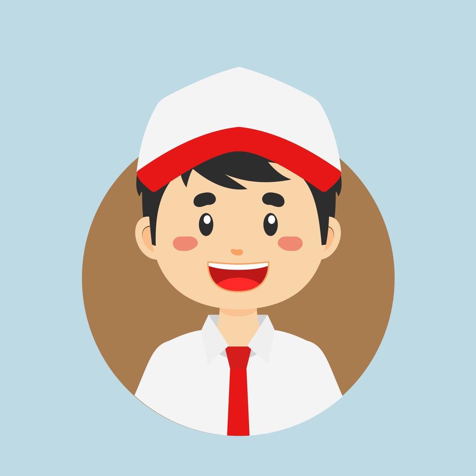 Avatar of a Elementary School Indonesian Character vector