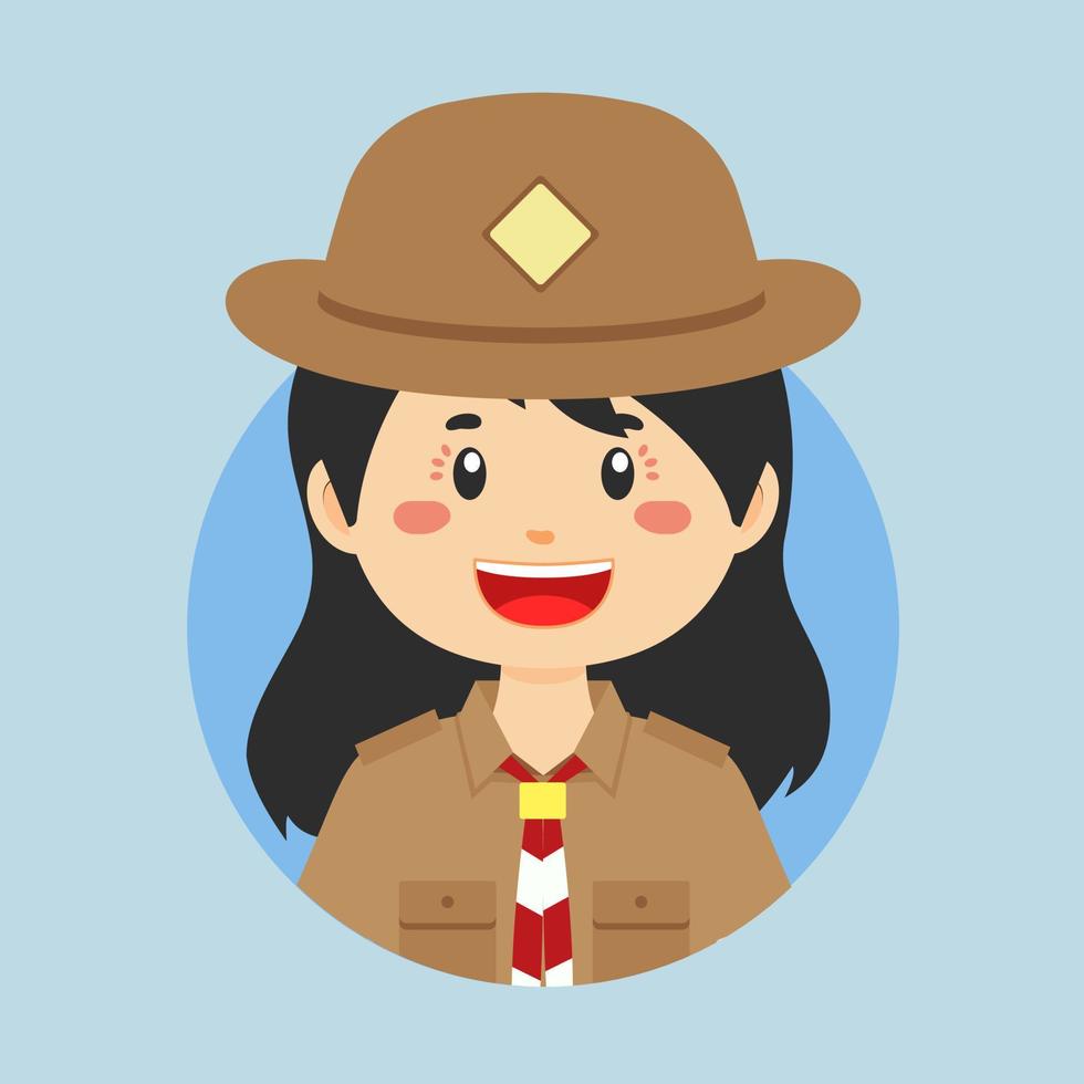 avatar de un indonesio pramuka personaje vector