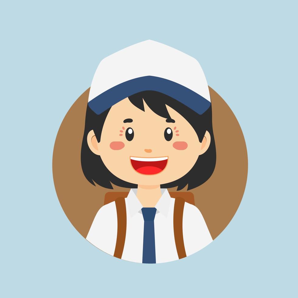 avatar de un júnior colegio indonesio personaje vector