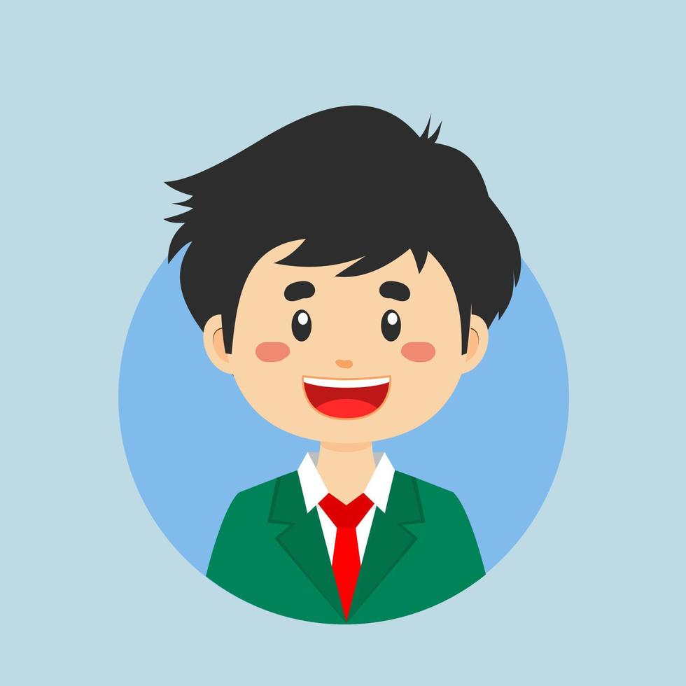 avatar de un japonés alto colegio personaje vector