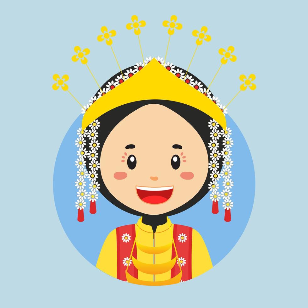 Avatar of a Aceh Indonesian Character vector