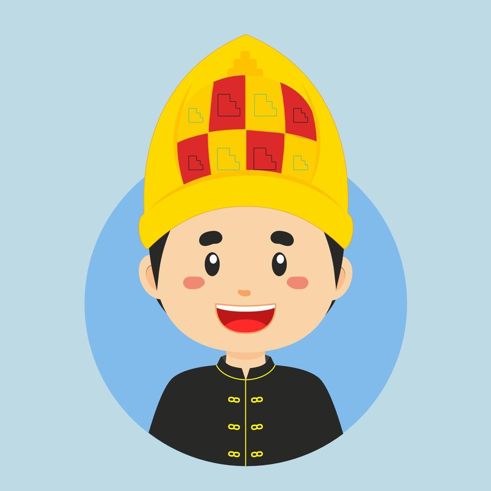 Avatar of a Aceh Indonesian Character vector