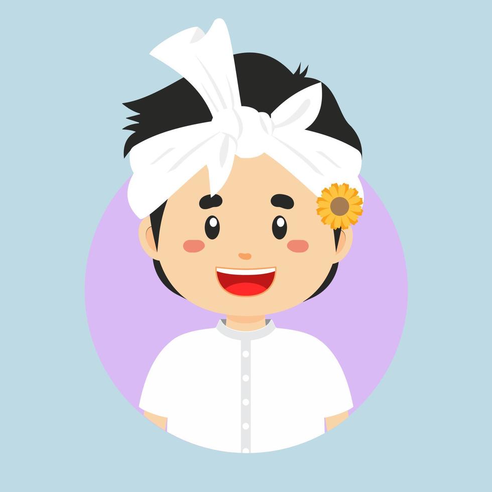 Avatar of a Bali Indonesian Character vector