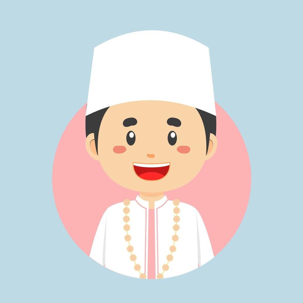 avatar de un indonesio personaje vector