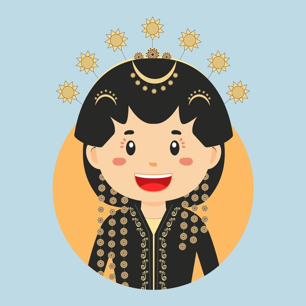 Avatar of a Central Java Indonesian Character vector