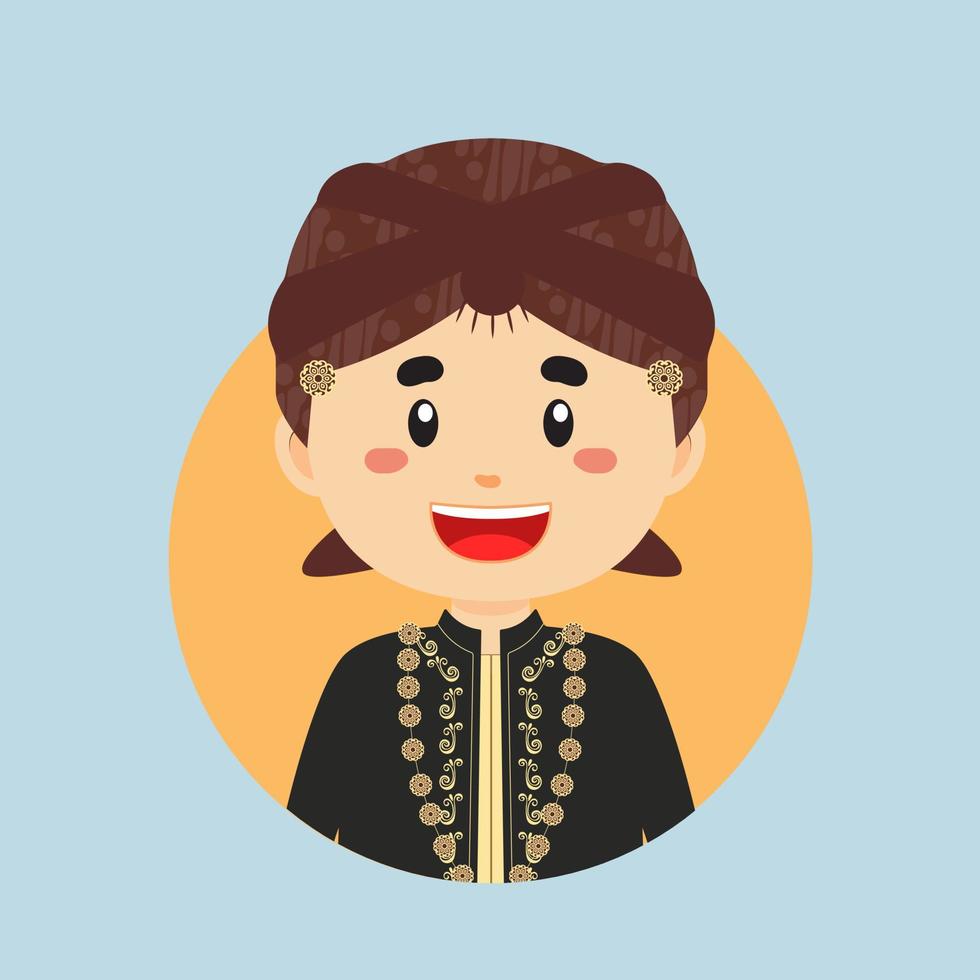 avatar de un central Java indonesio personaje vector