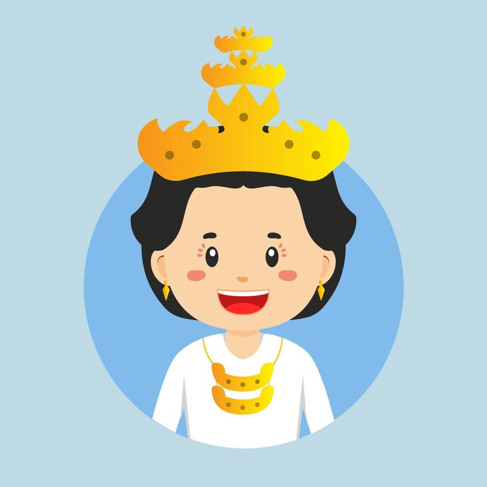 avatar de un Lampung indonesio personaje vector