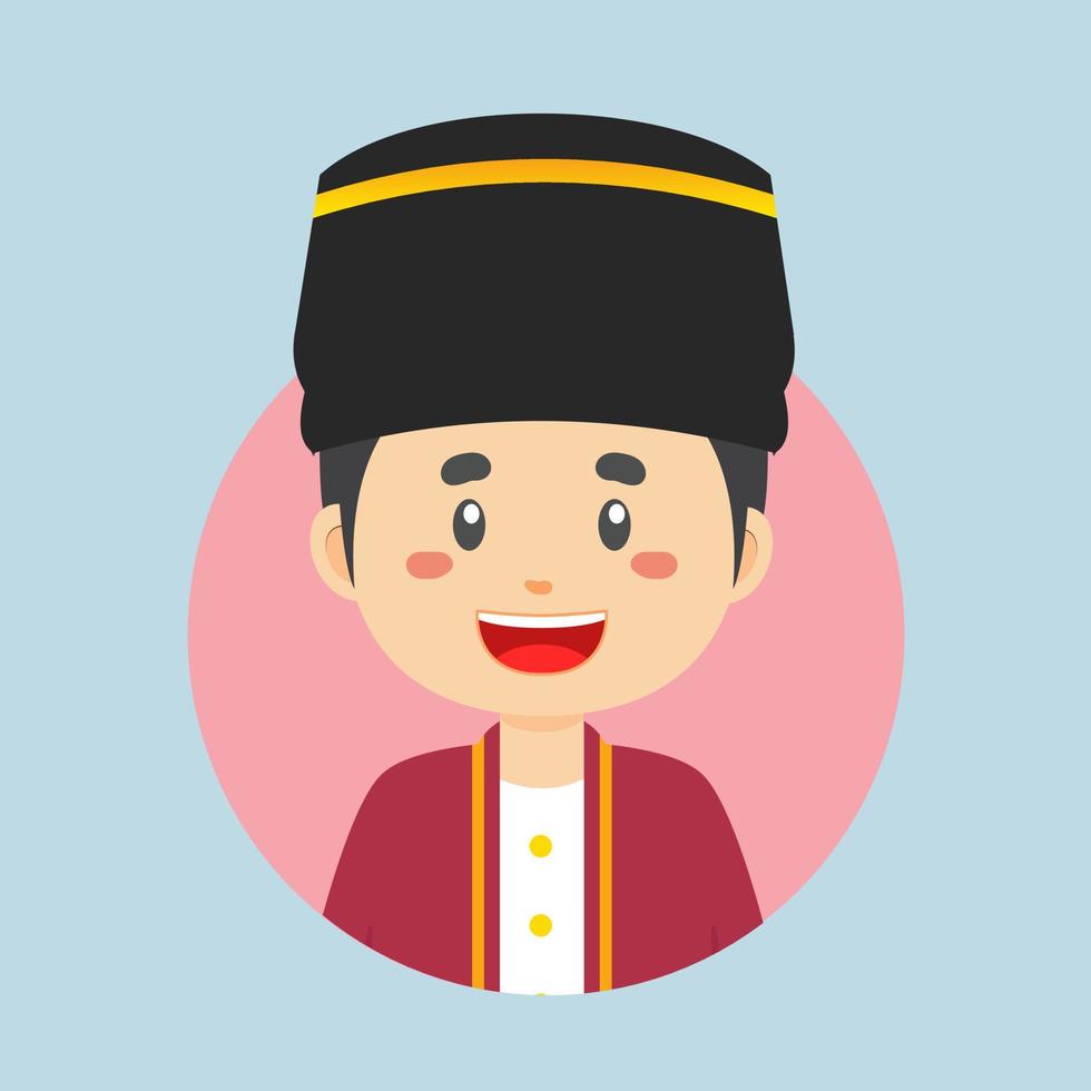 avatar de un maluku indonesio personaje vector