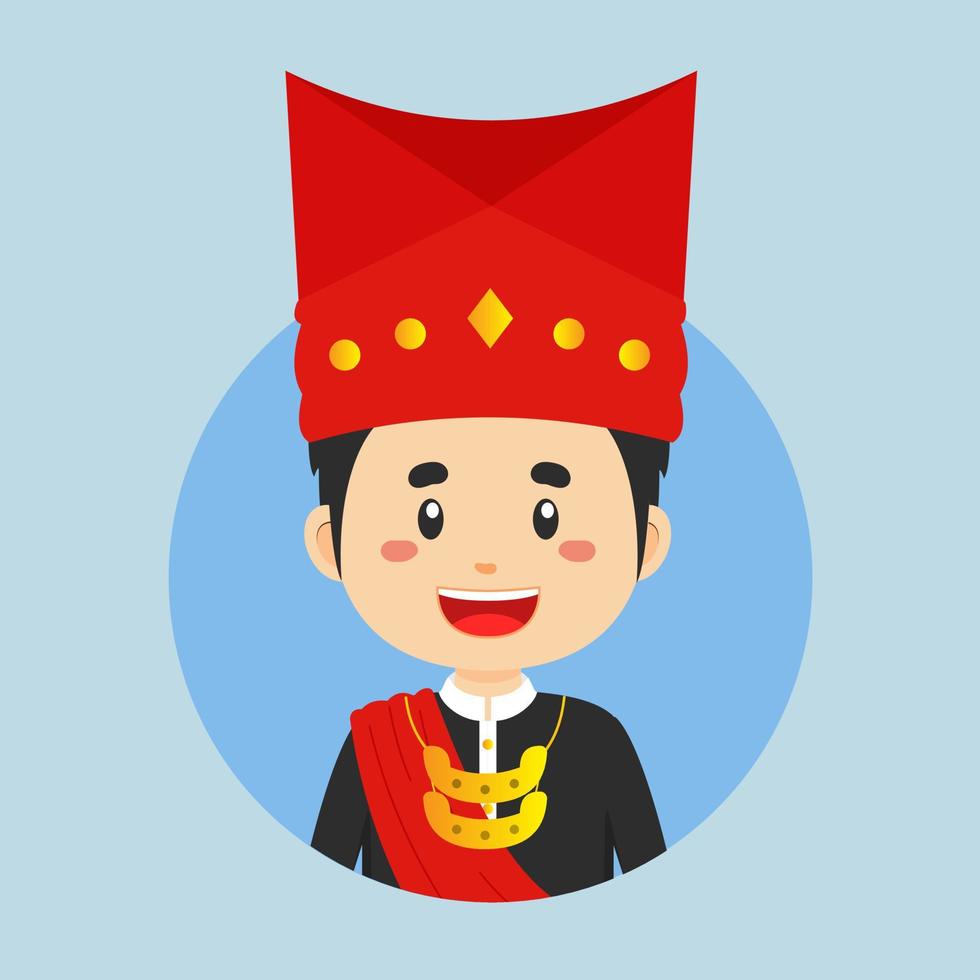 avatar de un norte Sumatra indonesio personaje vector