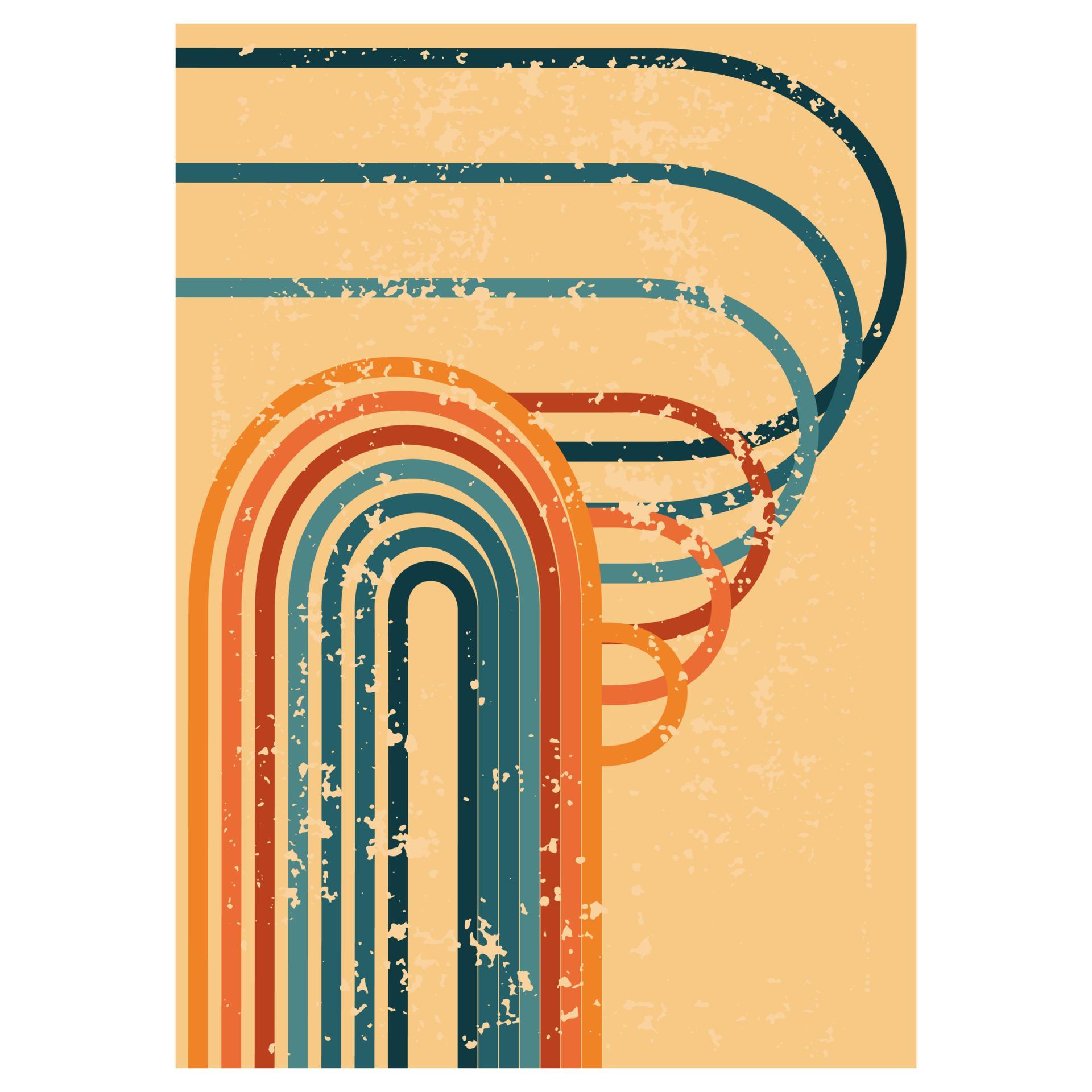 Retro vintage 70s style stripes background poster lines.abstract ...