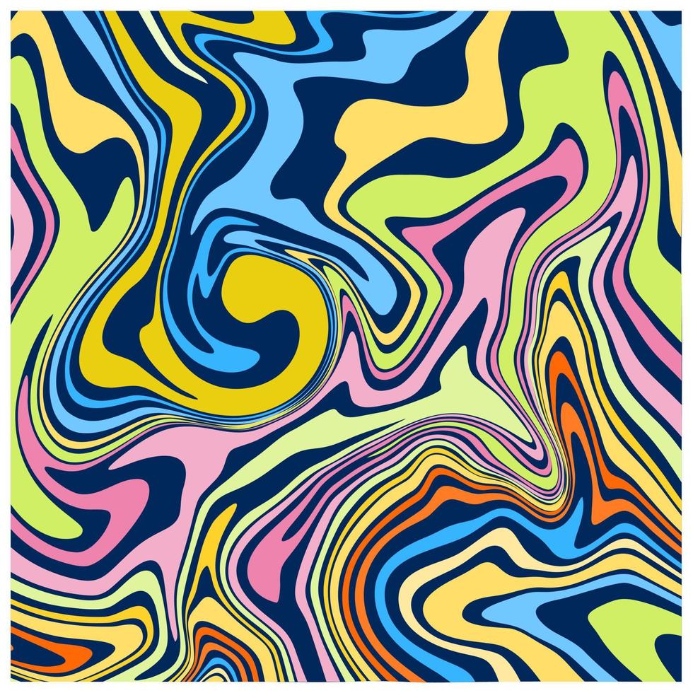 An abstract colorful psychedelic wavy background. Vibrant Swirl background for fashion and interior works. vector